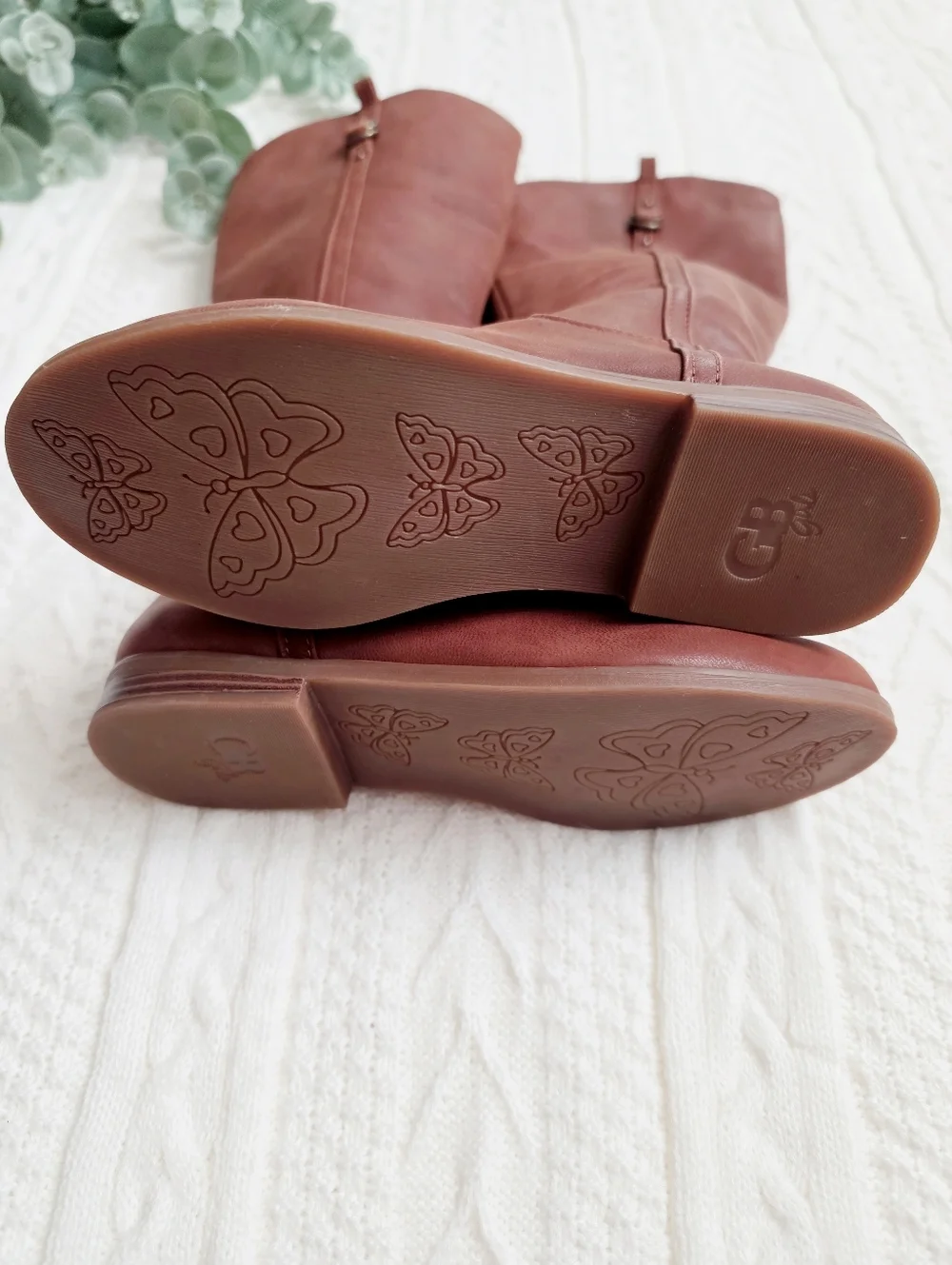 GB Girl Brown Genuine Leather Riding Boots Size 3M